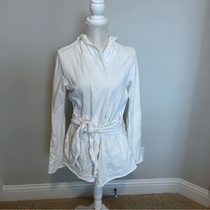 Lucky Brand White Tie Waist Hoodie Size Small